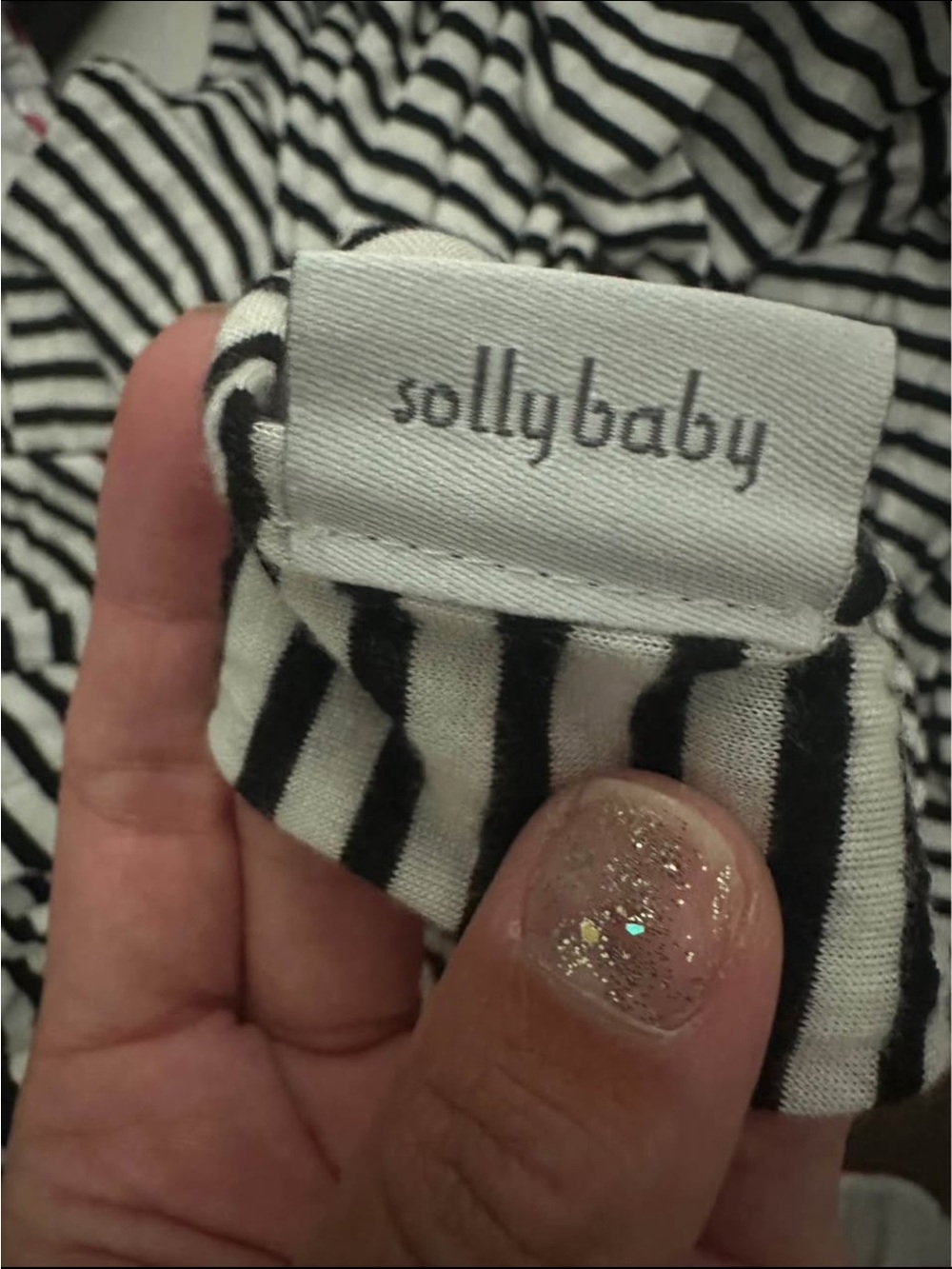 solly baby Black and White Striped Bib
